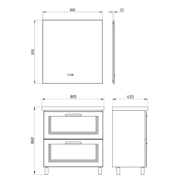 Тумба под раковину ASB-Mebel София 80 (10942)